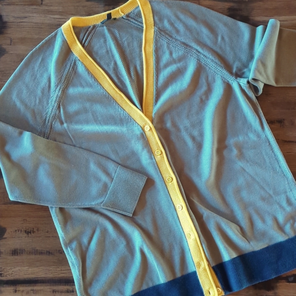 Beautiful Talbots Color Block Cardigan In Olive, … - image 2